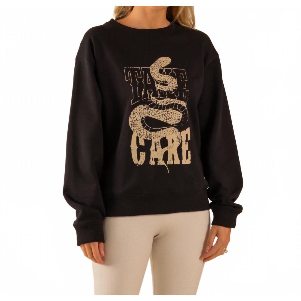 NEW CARE TUCKER 90’s baggy crewneck take care sweatshire in black